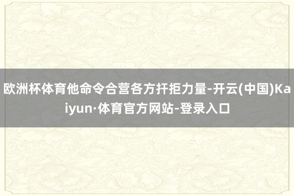 欧洲杯体育他命令合营各方扞拒力量-开云(中国)Kaiyun·体育官方网站-登录入口