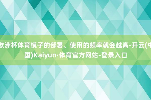 欧洲杯体育模子的部署、使用的频率就会越高-开云(中国)Kaiyun·体育官方网站-登录入口