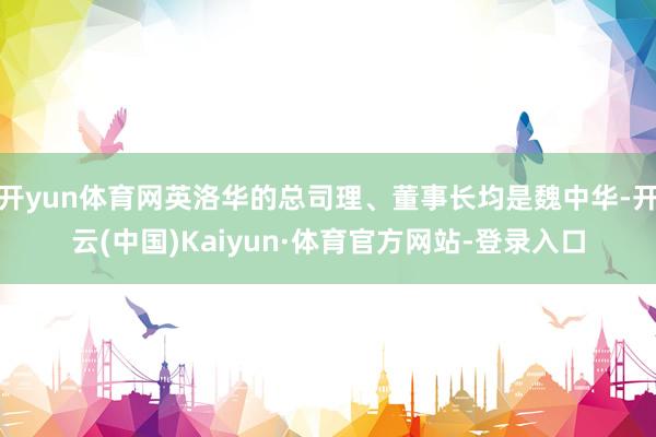 开yun体育网英洛华的总司理、董事长均是魏中华-开云(中国)Kaiyun·体育官方网站-登录入口