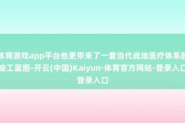 体育游戏app平台他更带来了一套当代战地医疗体系的竣工蓝图-开云(中国)Kaiyun·体育官方网站-登录入口