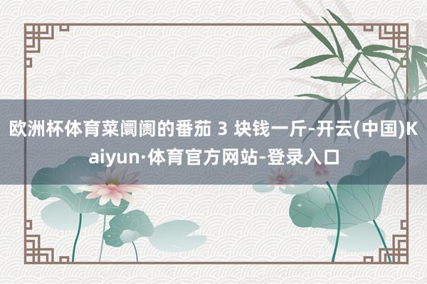 欧洲杯体育菜阛阓的番茄 3 块钱一斤-开云(中国)Kaiyun·体育官方网站-登录入口