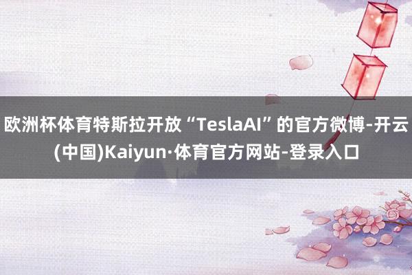 欧洲杯体育特斯拉开放“TeslaAI”的官方微博-开云(中国)Kaiyun·体育官方网站-登录入口