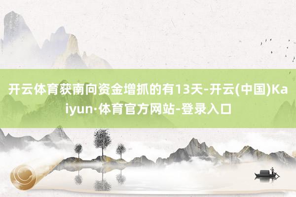 开云体育获南向资金增抓的有13天-开云(中国)Kaiyun·体育官方网站-登录入口