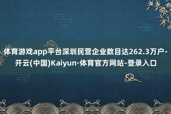 体育游戏app平台深圳民营企业数目达262.3万户-开云(中国)Kaiyun·体育官方网站-登录入口