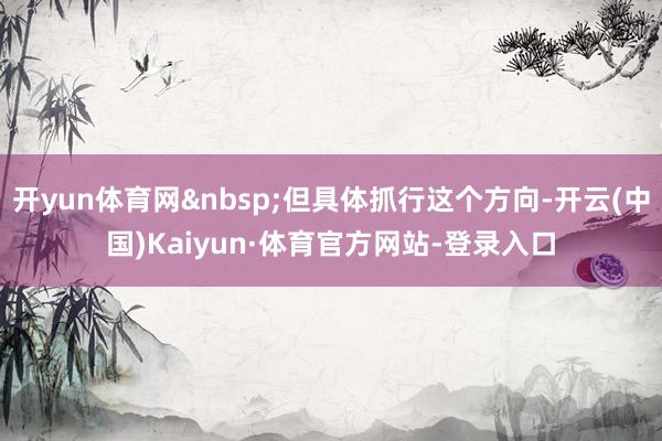 开yun体育网 但具体抓行这个方向-开云(中国)Kaiyun·体育官方网站-登录入口